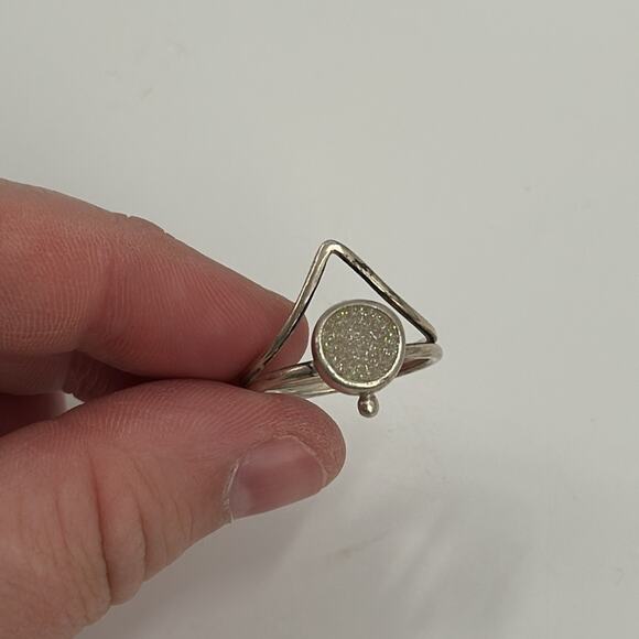 Sterling silver durzy layered ring size 8 1/4 - Picture 2 of 5